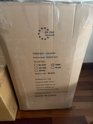 Cochecito Bebé 3en1 Babylux Rosso Rosa