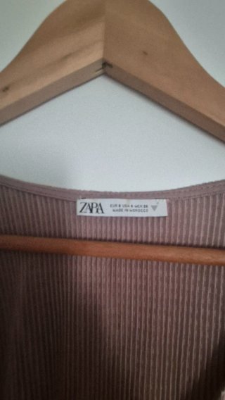 Blusa Zara rosa plisada talla única