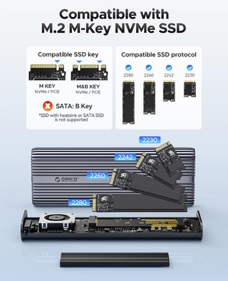ORICO Carcasa SSD M.2 NVMe 40Gbps USB4 TB4