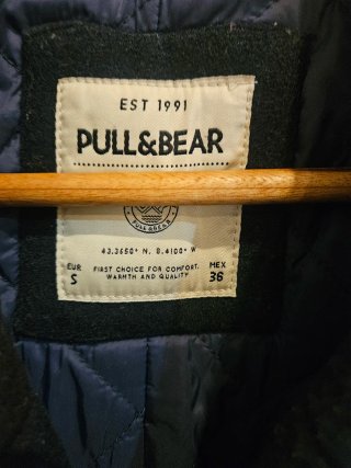 Abrigo Cruzado Azul Marino Pull & Bear