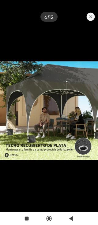 Carpa Plegable Jardín Gris