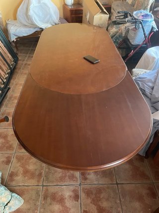 Conjunto comedor antiguo de madera,6 sillas y sofa