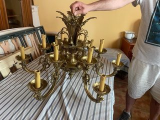 Conjunto comedor antiguo de madera,6 sillas y sofa