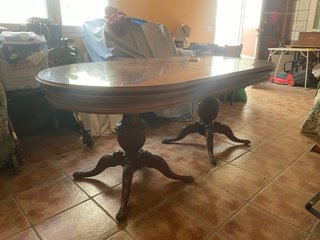 Conjunto comedor antiguo de madera,6 sillas y sofa