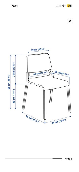 Silla Teodores Ikea Roja Plástico
