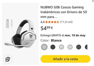 Cascos Gaming Inalámbricos Nubwo G06 Blancos