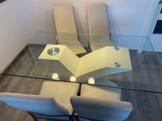 Mesa comedor cristal X 6 personas
