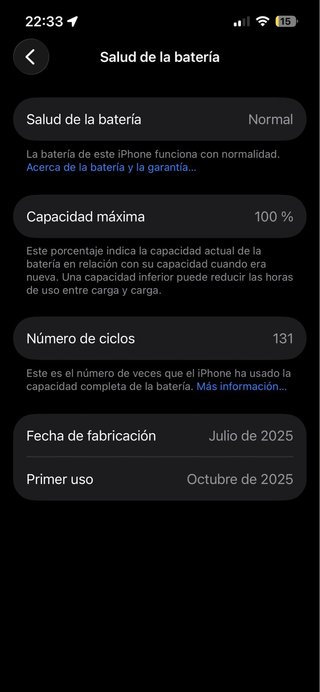 iPhone 16e 128 GB 100% batería ESTADO IMPECABLE