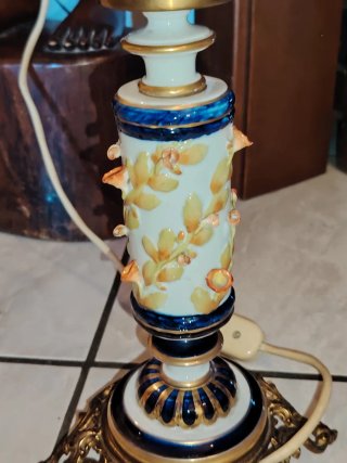 Lampada da Tavolo Anni 60 in Ceramica Sevres e Ott