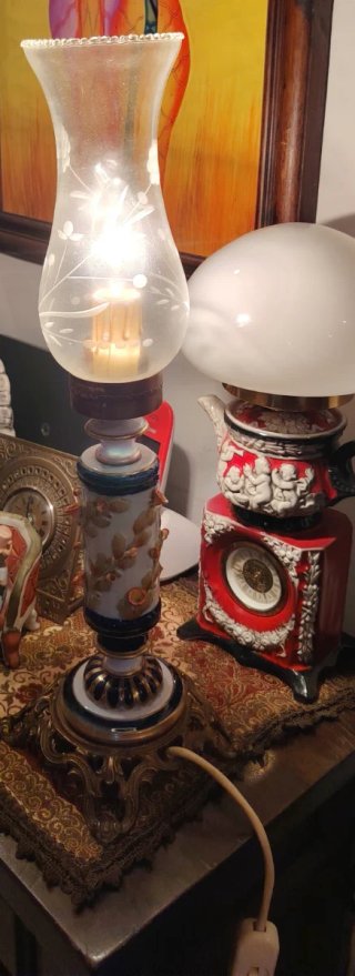 Lampada da Tavolo Anni 60 in Ceramica Sevres e Ott