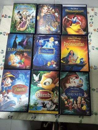 Lote 9 Películas Disney DVD Clásicos