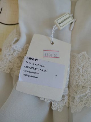 Abito cerimonia neonata pizzo e tulle