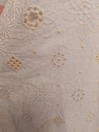 Vestido blanco roto bordado talla 44