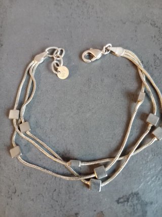 Pulsera mujer plata cubos