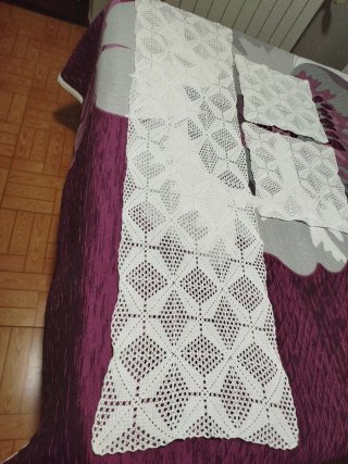 Lote tapetes artesanales blancos