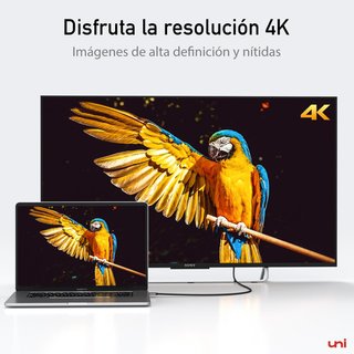 Cable uni USB C a HDMI 4K 1.8M Nylon
