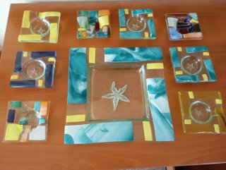 Conjunto Ceniceros Decoración Vidrio