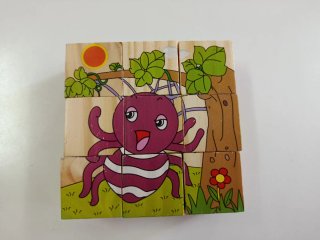 Cubos de madera puzzles infantiles