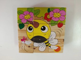Cubos de madera puzzles infantiles