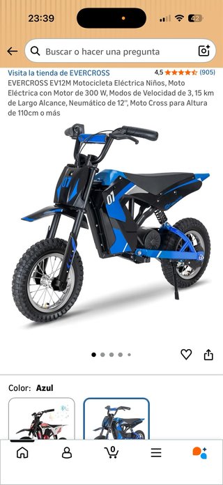 Moto Eléctrica EVERCROSS EV12M Niños Motocross