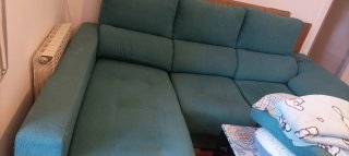 URGE Sofá modular de tela color verde azulado
