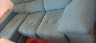 URGE Sofá modular de tela color verde azulado
