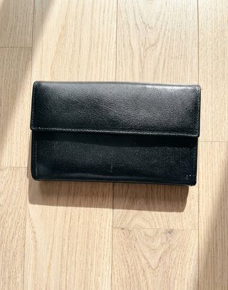 Cartera Piel Duck Negra Vintage Unisex Cuero
