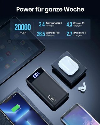 INIU Batería externa 20 W, PD3.0,20.000 mAh