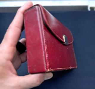 Carte da gioco vintage con astuccio in pelle