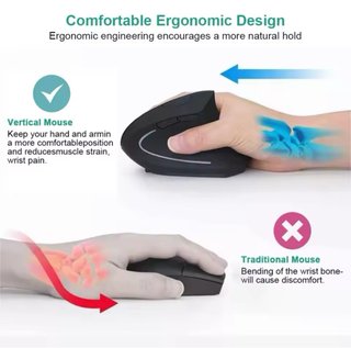 Ratón Ergonómico Inalámbrico 2.4G Negro