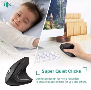 Ratón Ergonómico Inalámbrico 2.4G Negro