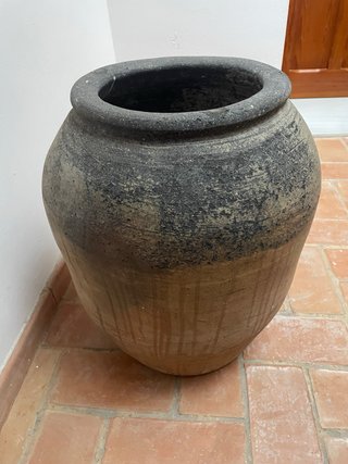 Jarrón de barro vintage grande