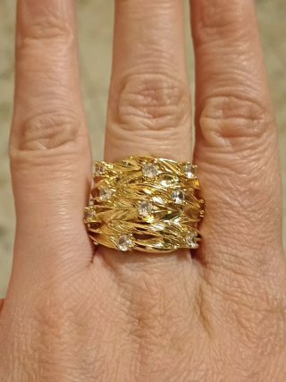 Anello fascia paglia dorato