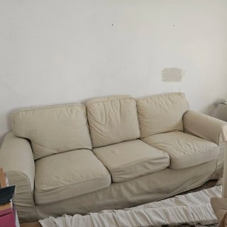 Sofá 3 plazas beige cómodo