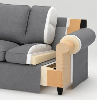 Sofá 3 plazas beige cómodo