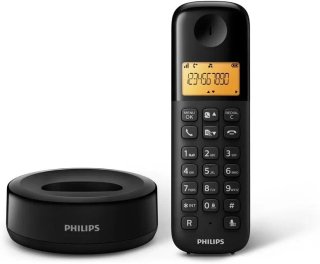 Philips D1601B - Teléfono Fijo Inalámbrico, Pantalla 4,1 cm, Retroalimentación