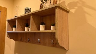 Mueble Perchero Pared Madera Roble