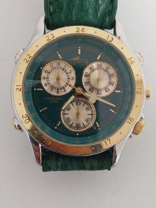 Reloj Vintage Lotus World Time 9475 - Esfera Verde