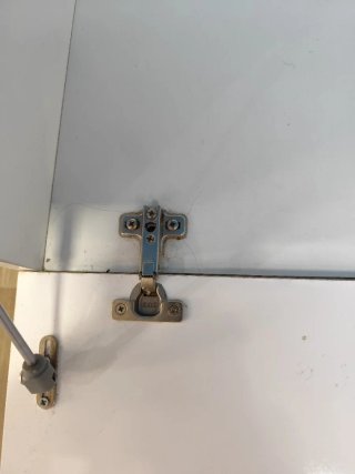 Mueble de baño lavabo azul y blanco