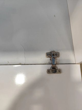 Mueble de baño lavabo azul y blanco