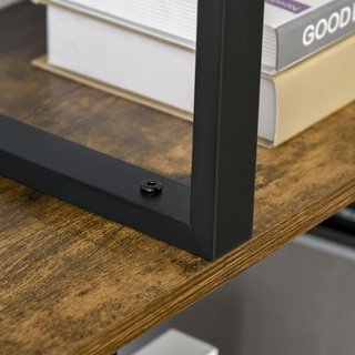 Librería Antivuelco Estilo Industrial, Estante Vintage Con 5 Estantes en Aglomerado, 102X30X160Cm