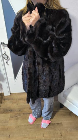 Chaquetón de pelo marrón