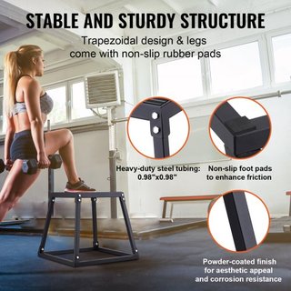 Scatole di Salto Pliometriche, Scatola Plyometrica da 12/18/24 Pollici, Piattaforma e Scatola di Agilità per Salti, Set di Scatole Antiscivolo per Esercizio di Step Up in Palestra a Casa, Allenamento di Forza
