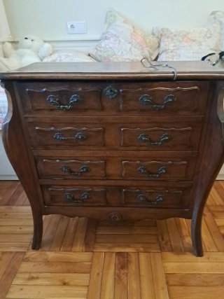 Mueble antiguo vitrina cajones madera cristal
