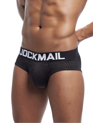 Slip Jockmail Malla Transpirable Hombre Negro