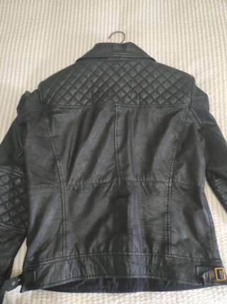 Cazadora Piel Zara Negra Mujer