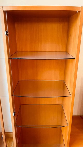 Muebles de salón madera y cristal