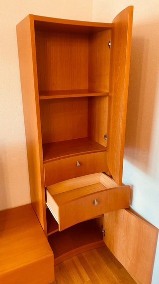 Muebles de salón madera y cristal