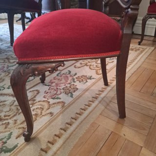 6 sillas antiguas de madera y asiento  tapizado...