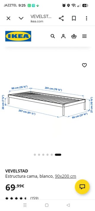 1 cama de 90 Ikea